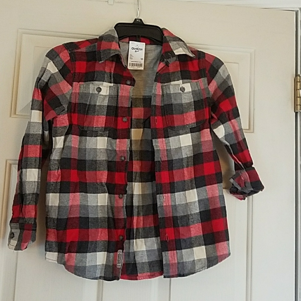 Boys plaid flannel long sleeve top